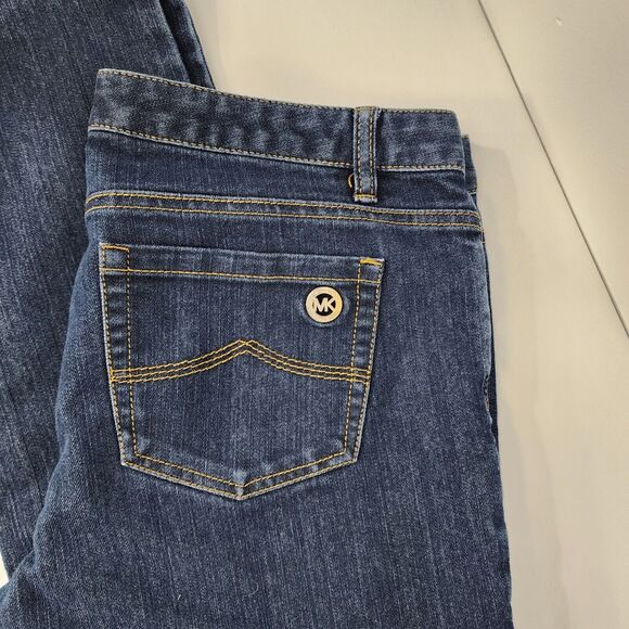 Michael Kors Jeans Women's Size 10 Skinny Blue Dark Wash Mid Rise Cotton Blend - Picture 4 of 9